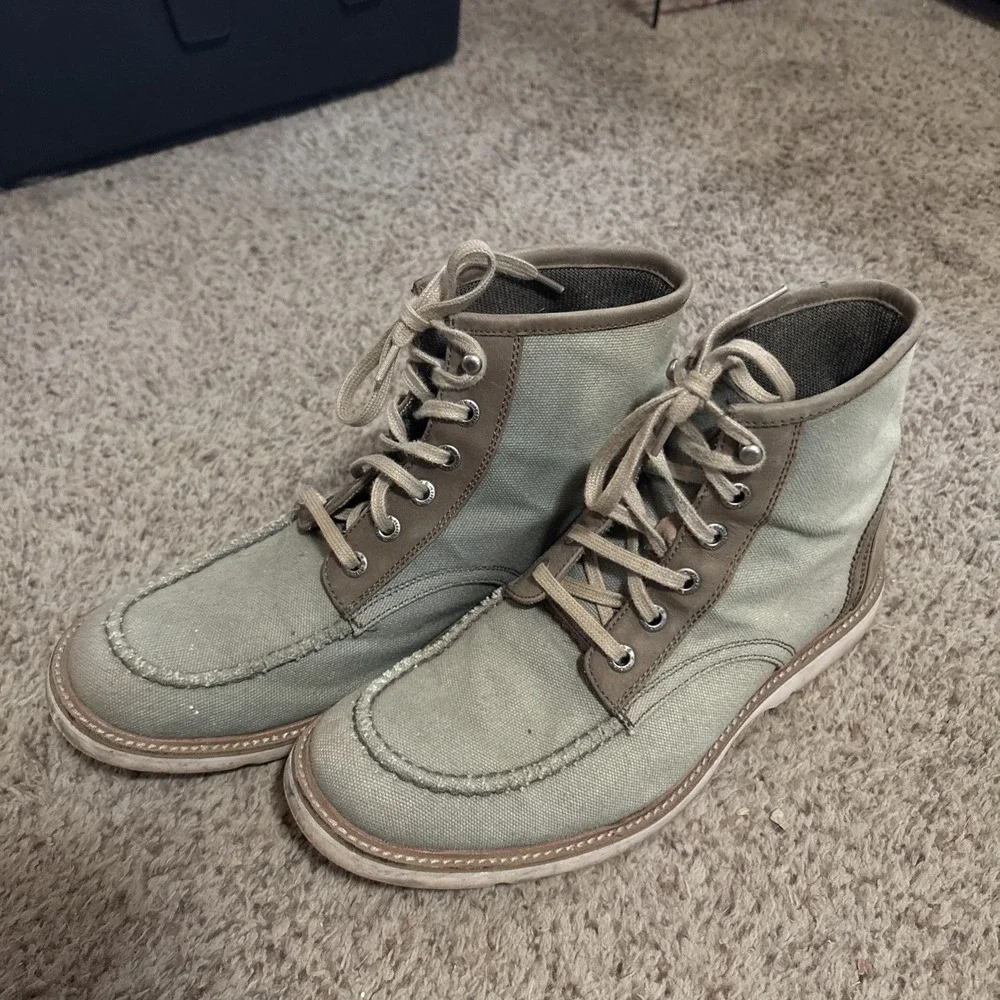 Wolverine 1883 Moc Toe Canvas Leather Boots Men's 7 Women's 9 Hiking Outdoors
